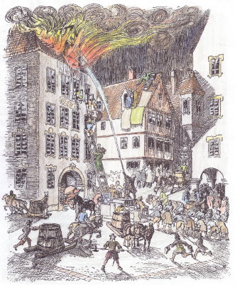 Holzstich Stadtbrand