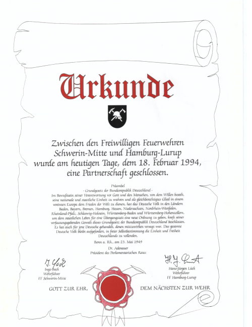 Partnerschaftsurkunde Partnerschaftsurkunde